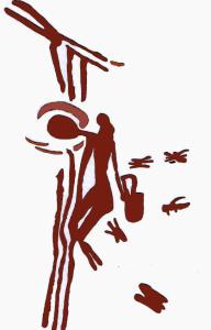  More details The "Man of Bicorp" holding onto lianas to gather honey from a beehive as depicted on an 8000-year-old cave painting near Valencia, Spain